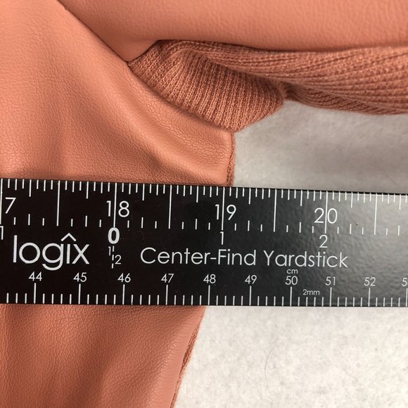 *SOLD* Marc New York Size Medium Pink Faux Leather Full Zip Long Sleeve Jacket - Picture 5 of 10